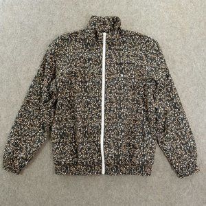 Barney Cools Jacket Mens Medium Black Fulll zip Windbreaker Geo Print New